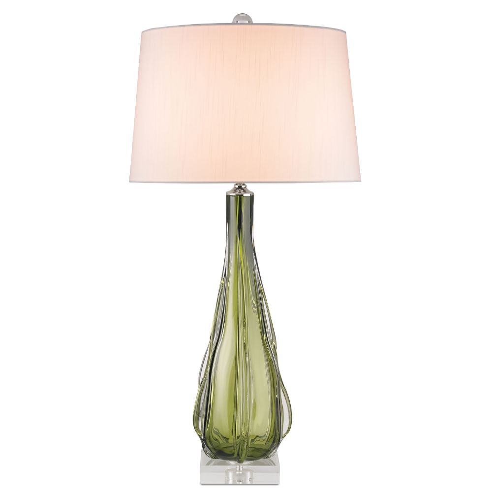 Currey & Company 6674 Zephyr Table Lamp in Green/Clear