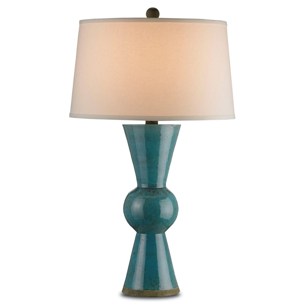 Currey & Company 6896 Upbeat Teal Table Lamp in Teal