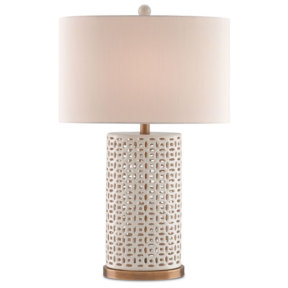 Currey & Company 6925 Bellemeade Table Lamp in Ivory/Antique Brass