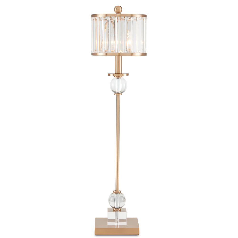 Currey & Company 6986 Parfait Table Lamp in Clear/Antique Brass