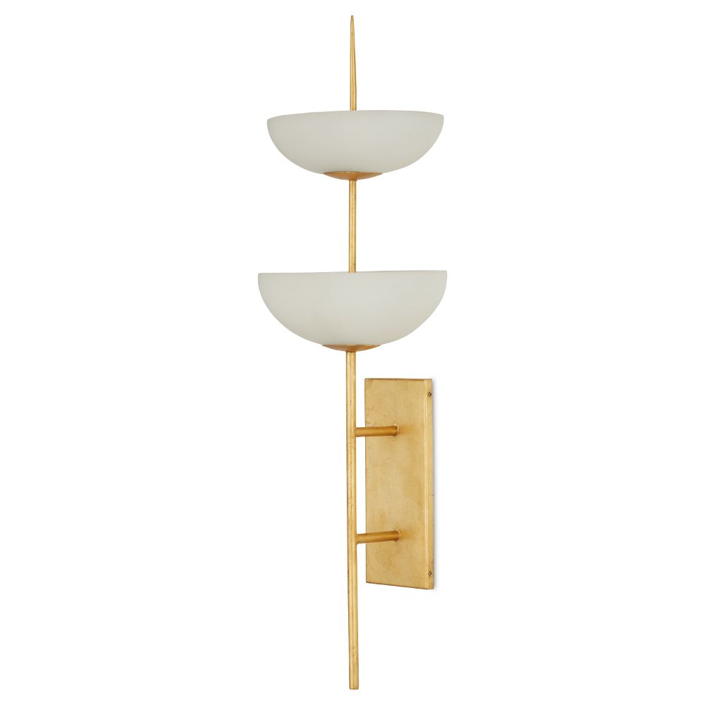 Currey & Company 5000-0253 Follett Wall Sconce in Contemporary Gold Leaf/White