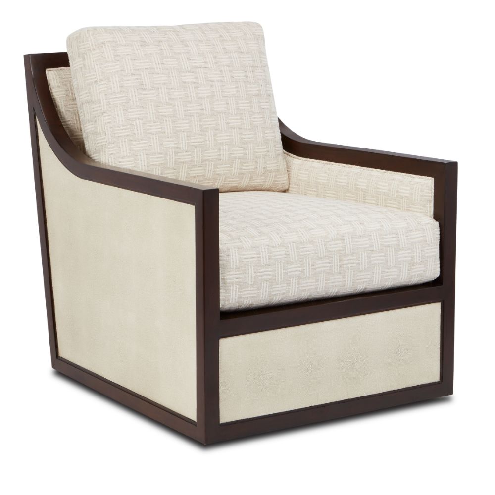 Currey & Company 7000-0432 Evie Bone Swivel Chair