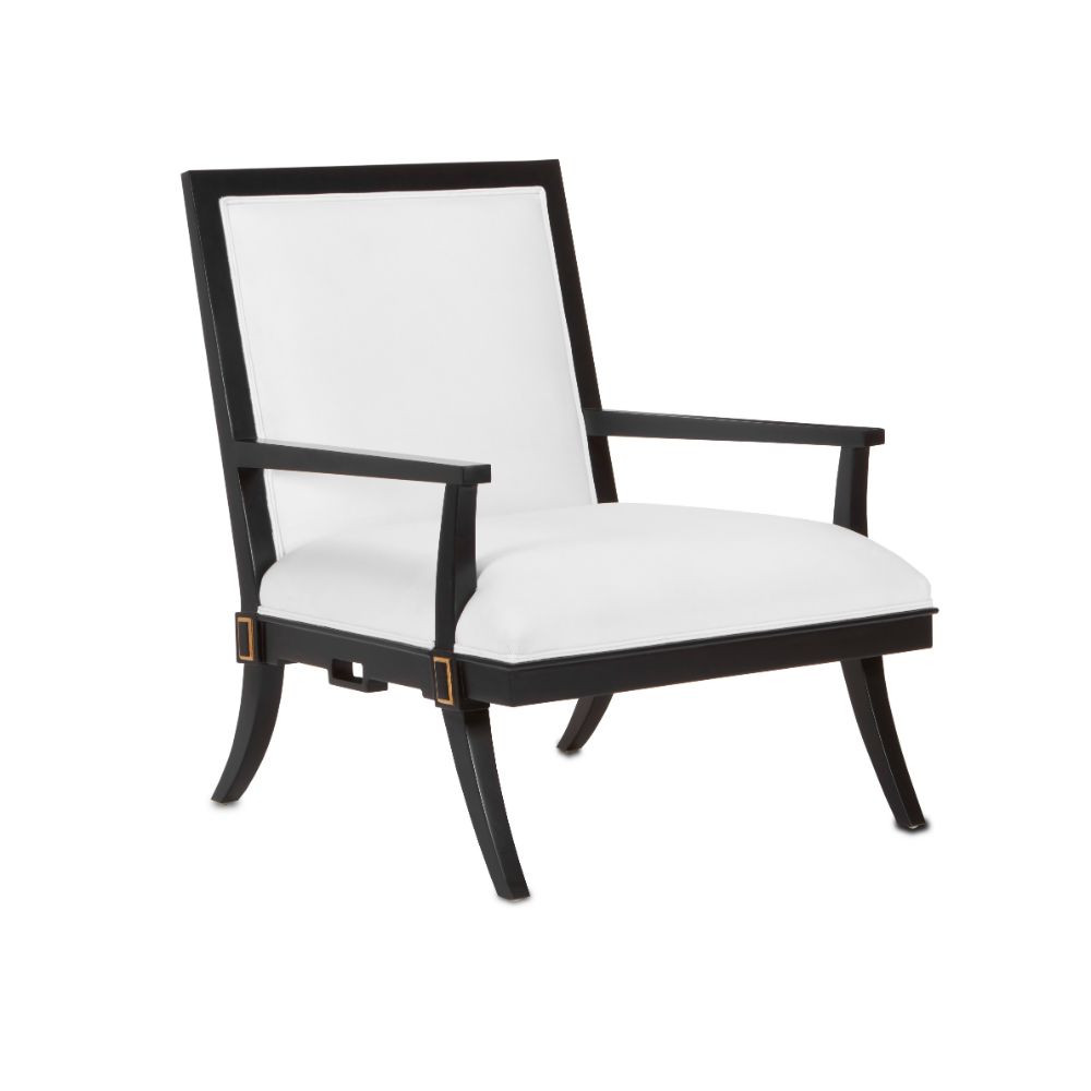 Currey & Company 7000-0471 Scarlett Black Muslin Chair