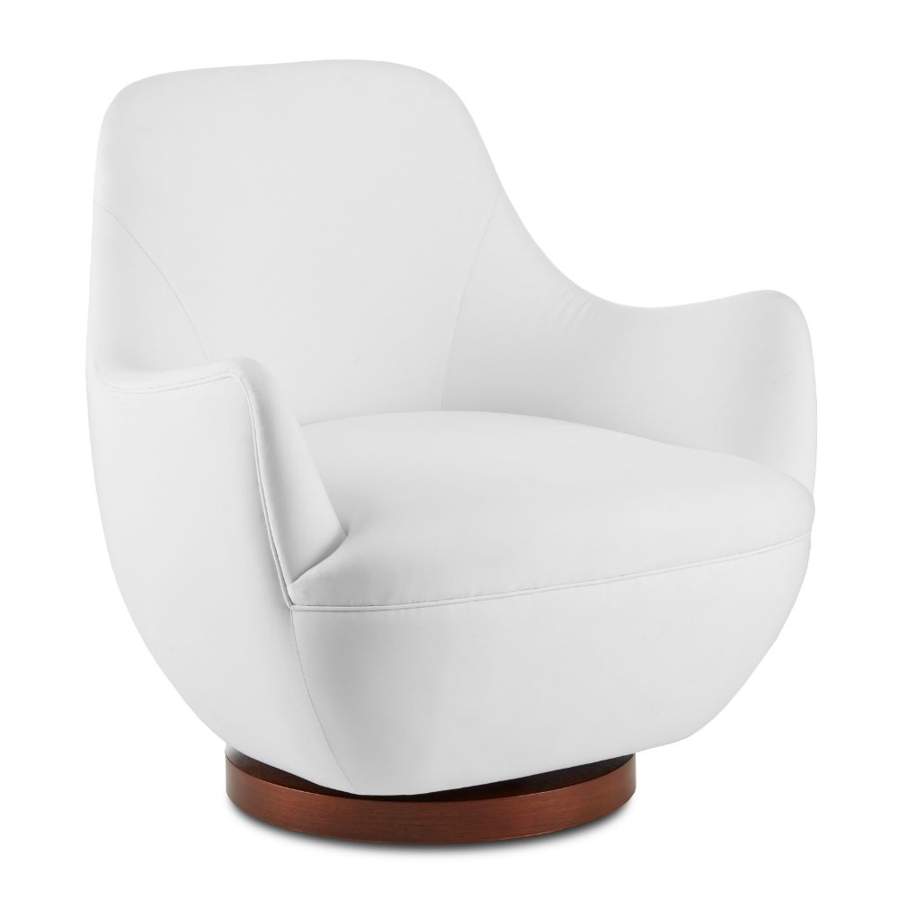 Currey & Company 7000-0571 Brene Muslin Swivel Chair