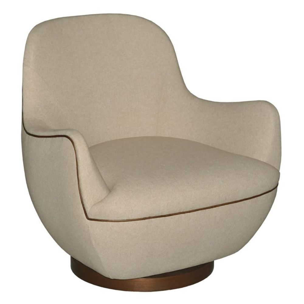 Currey & Company 7000-0572 Brene Oatmeal Swivel Chair