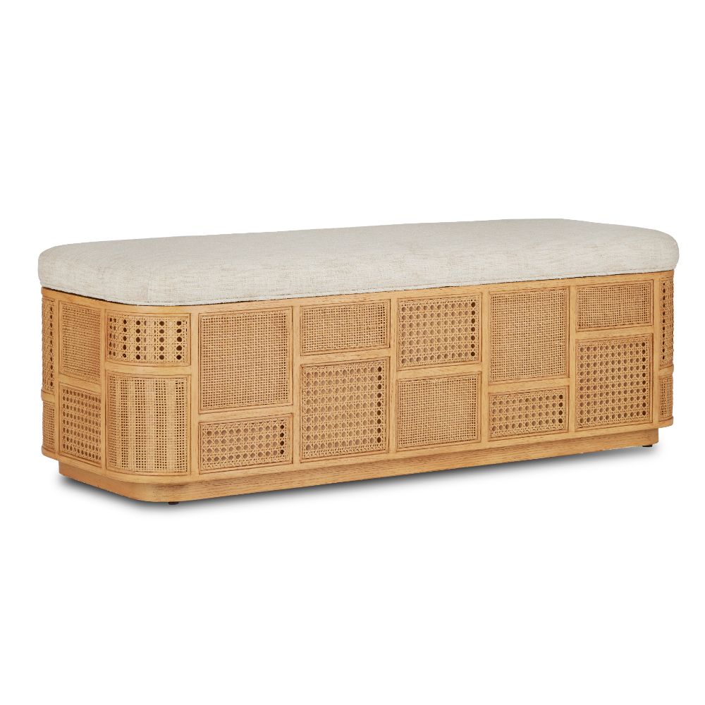 Currey & Company 7000-0662 Anisa Natural Parchment Storage Bench in Natural