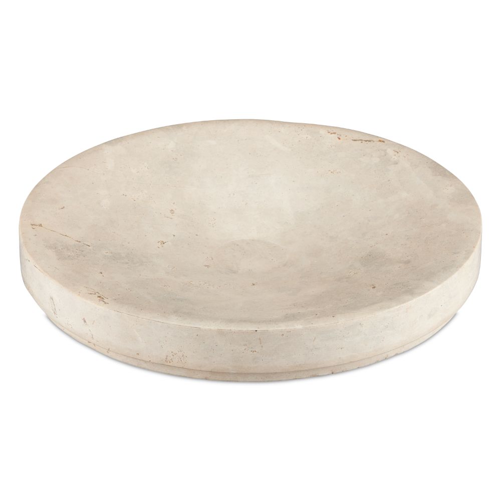 Currey & Company 1200-0806 Grecco Marble Low Bowl Set of 2 in Natural