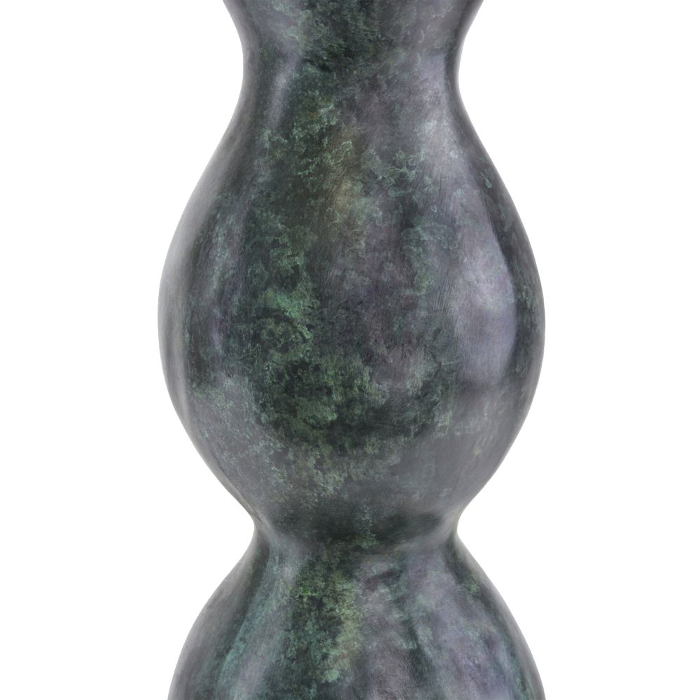 Currey & Company 1200-0831 Luganzo Medium Bronze Vase in Jade Green/Gold