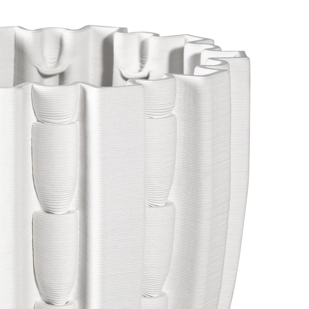 Currey & Company 1200-0786 Fluted Small Vase in White