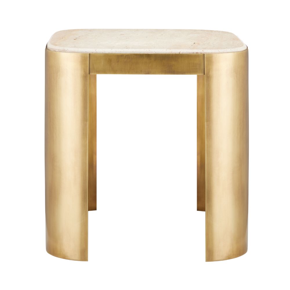 Currey & Company 4000-0161 Sev Travertine Accent Table
