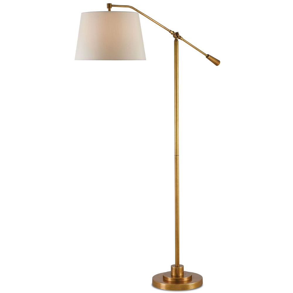 Currey & Company 8000-0002 Maxstoke Floor Lamp in Antique Brass