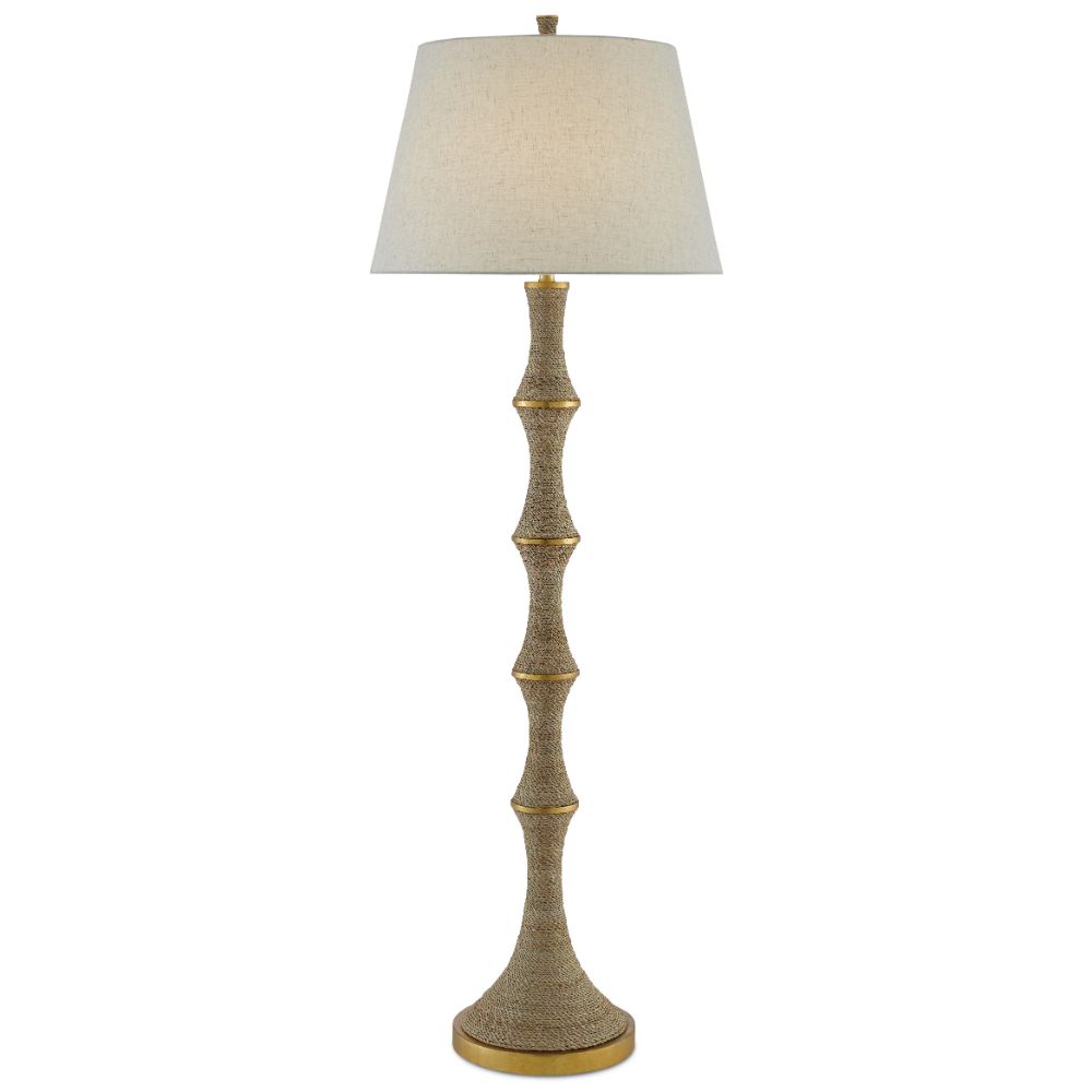 Currey & Company 8000-0039 Bourgeon Floor Lamp in Natural/Dark Contemporary Gold Leaf