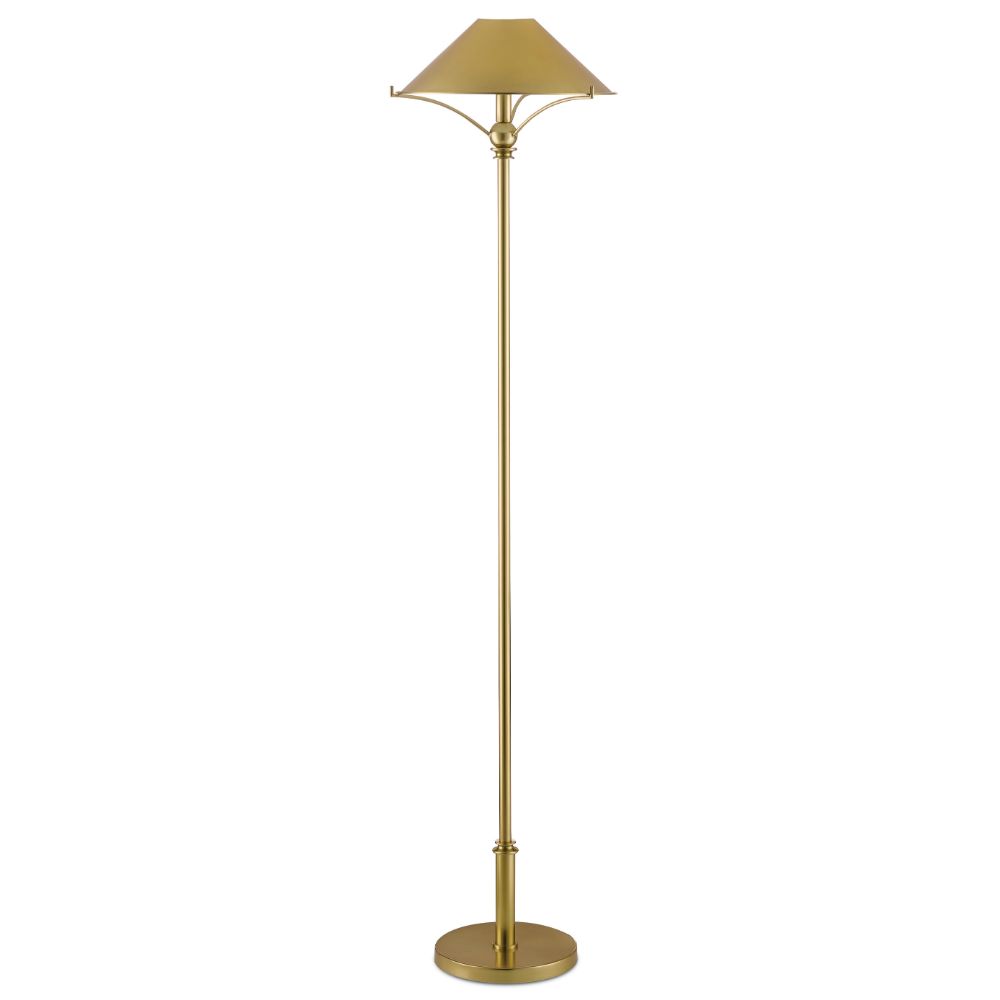 Currey & Company 8000-0050 Maarla Brass Floor Lamp in Polished Brass