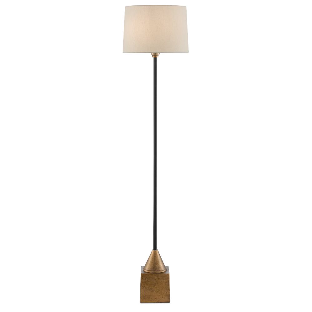 Currey & Company 8000-0073 Keeler Floor Lamp in Antique Brass/Black