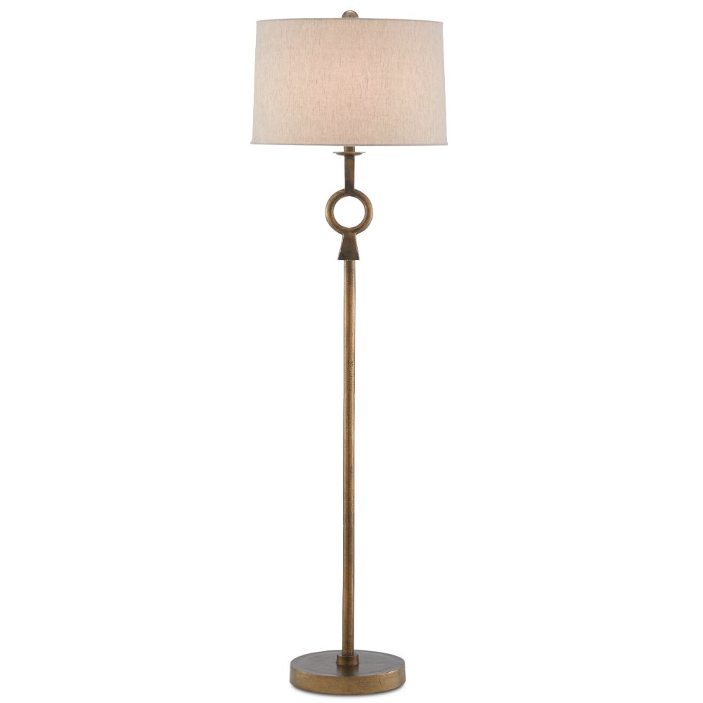 Currey & Company 8000-0077 Germaine Floor Lamp in Antique Brass