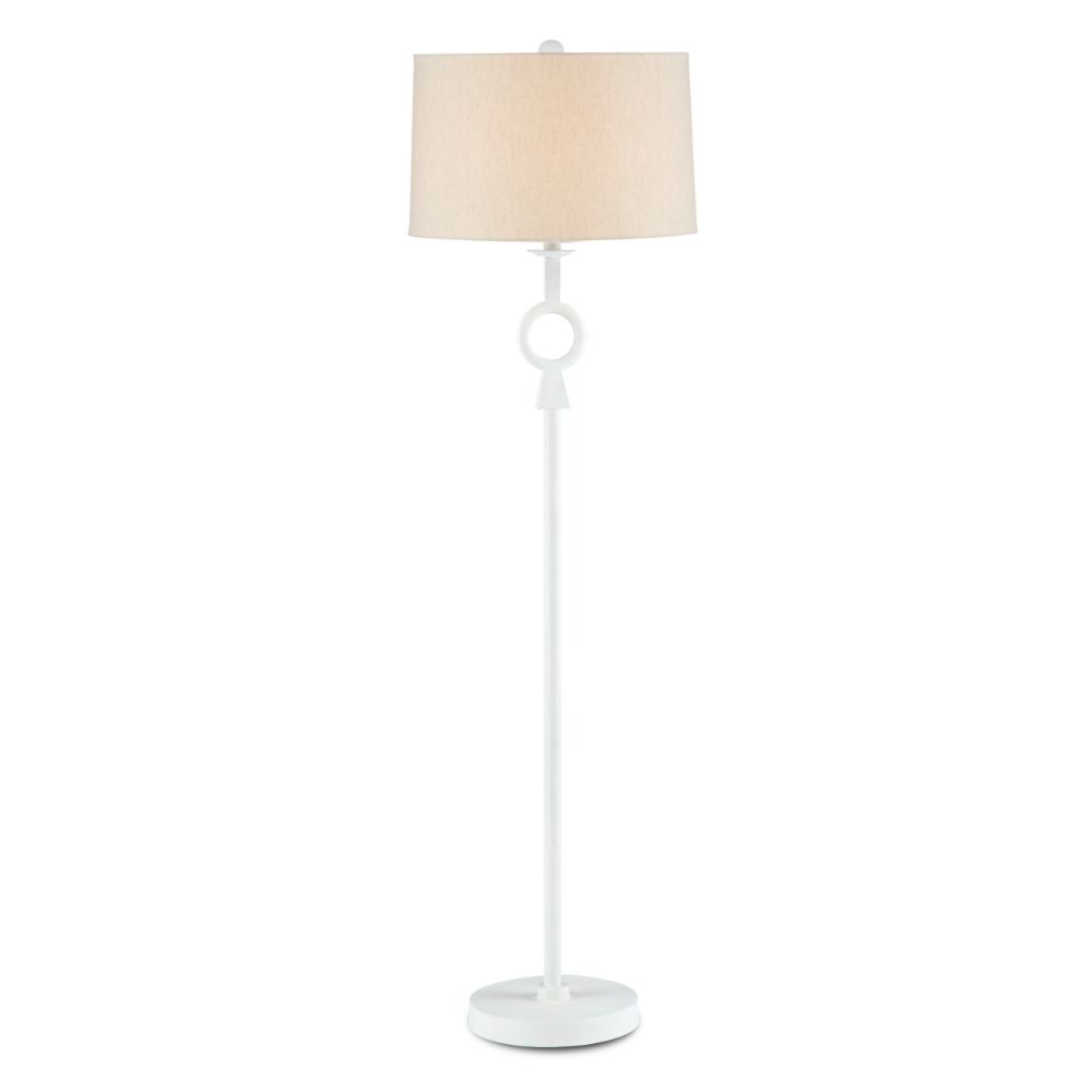 Currey & Company 8000-0092 Germaine White Floor Lamp in White