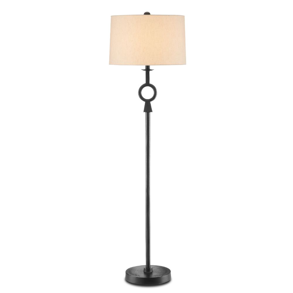 Currey & Company 8000-0093 Germaine Black Floor Lamp in Black