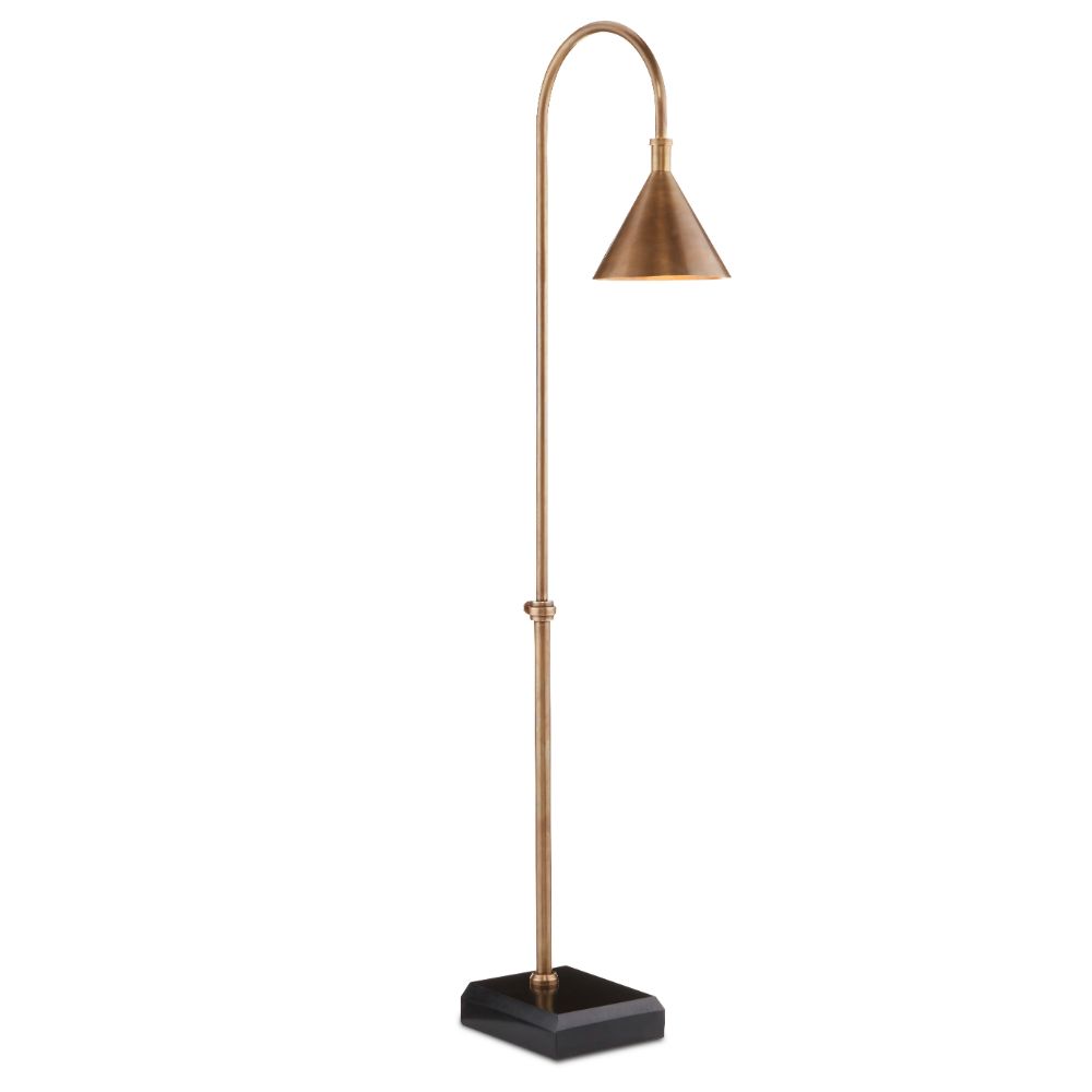 Currey & Company 8000-0094 Vision Floor Lamp in Vintage Brass/Black