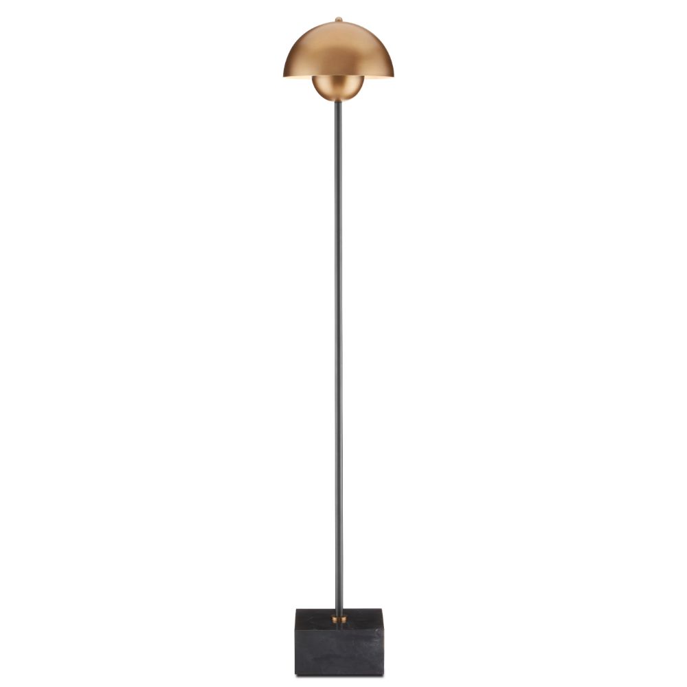 Currey & Company 8000-0095 La Rue Floor Lamp in Brushed Brass/Black