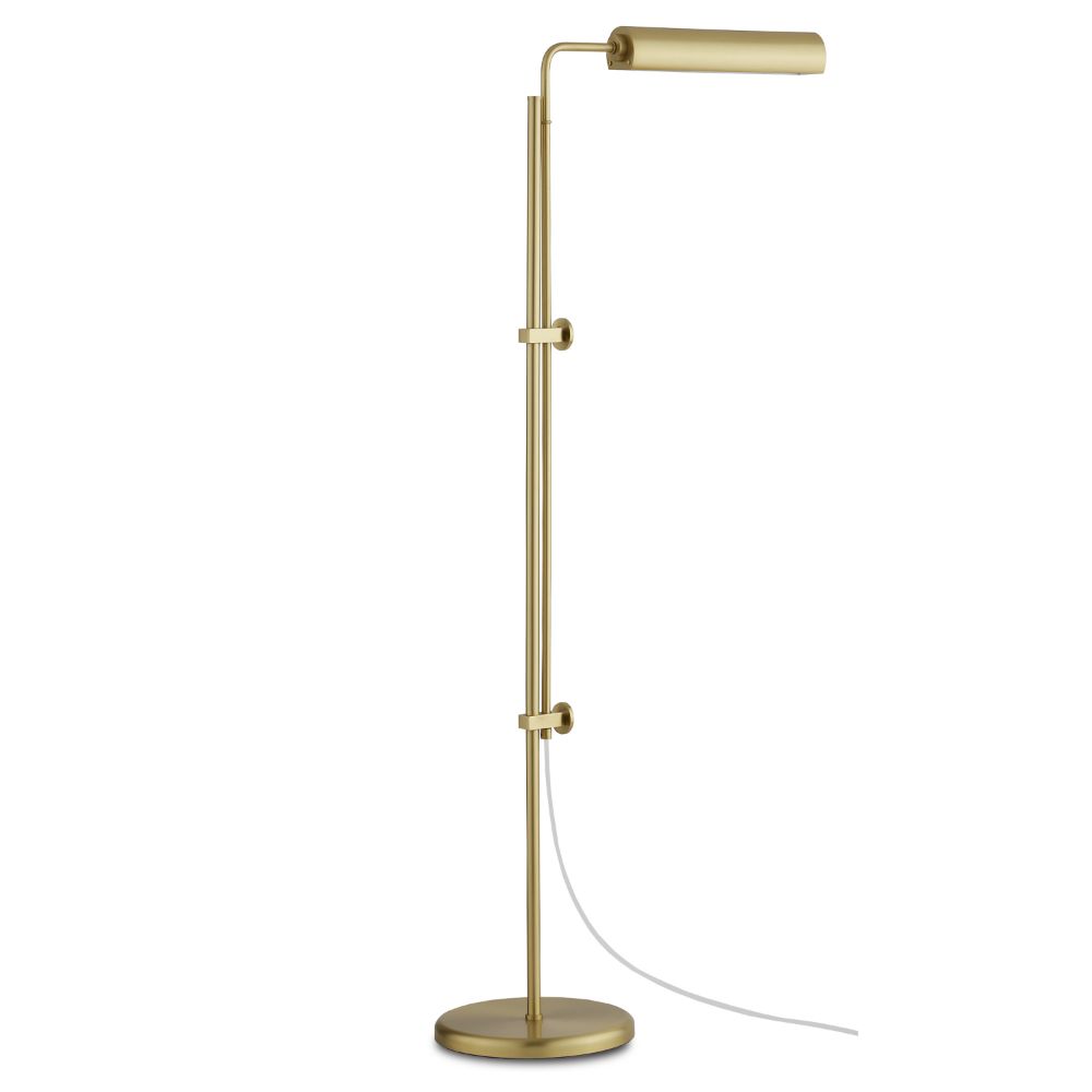 Currey & Company 8000-0113 Satire Brass Floor Lamp in Brushed Brass