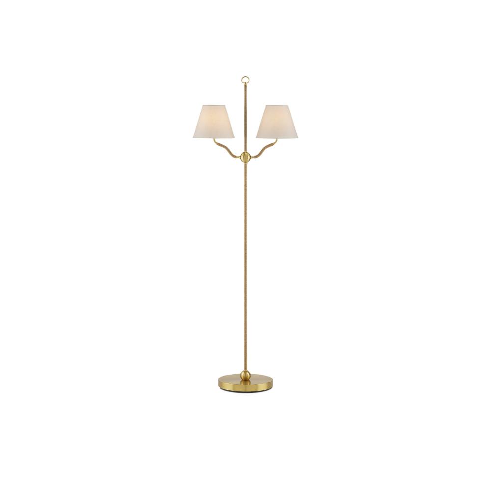 Currey & Company 8000-0116 Sirocco Floor Lamp in Antique Brass