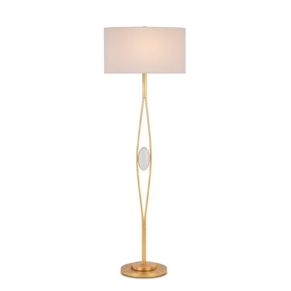 Currey & Company 8000-0121 Marlene Floor Lamp in Gold Leaf / White