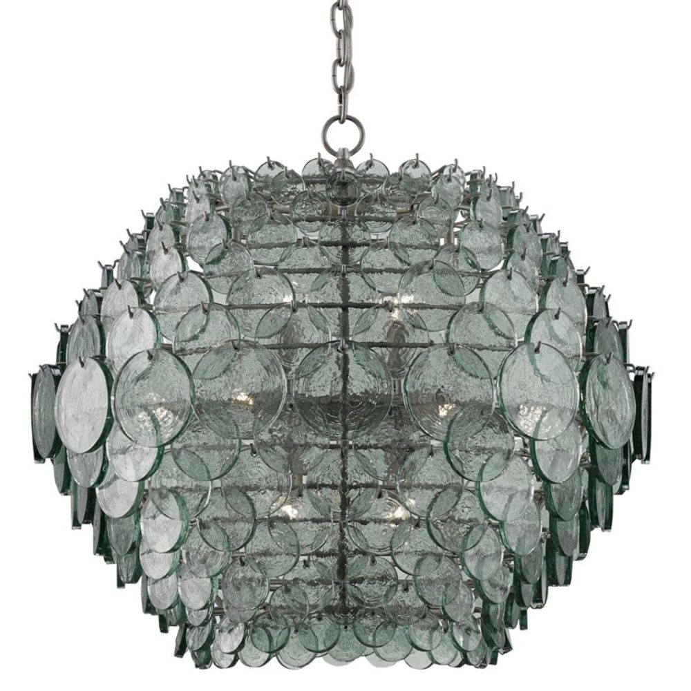 Currey & Company 9000-0009 Braithwell Chandelier in Painted Silver Granello