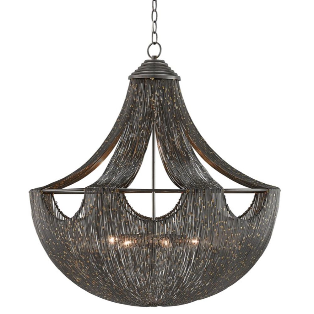 Currey & Company 9000-0018 Eduardo Chandelier in Natural Iron/Brass