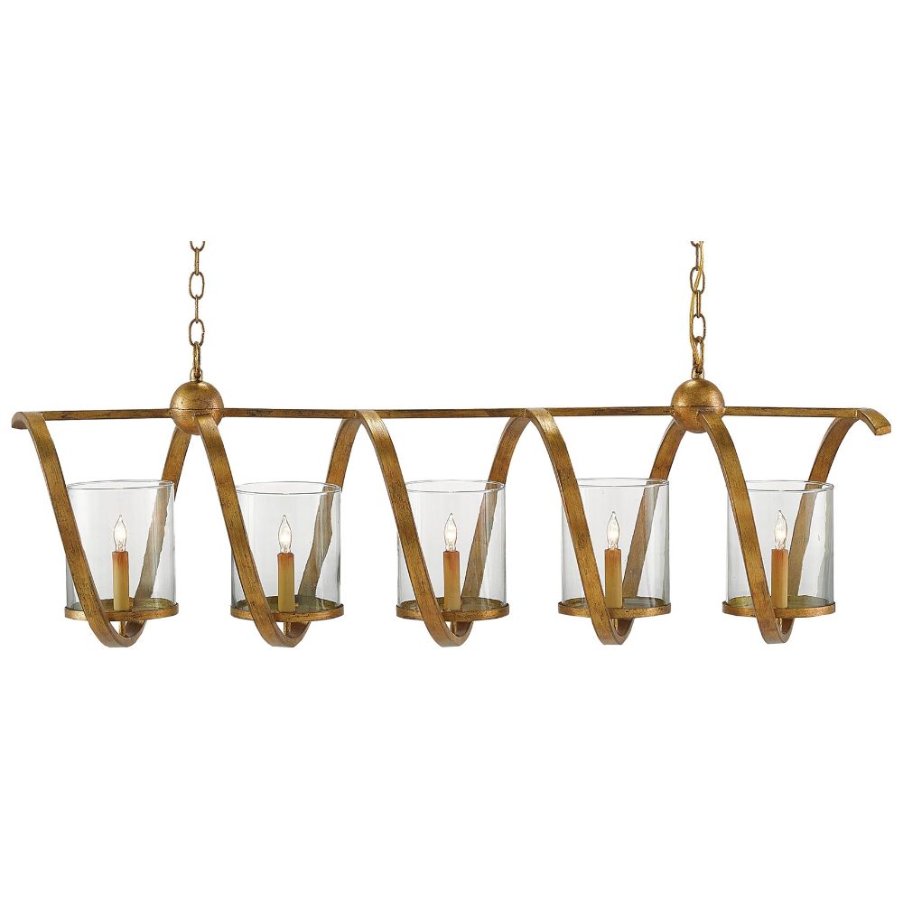 Currey & Company 9000-0054 Maximus Gold Chandelier in Washed Gold Leaf