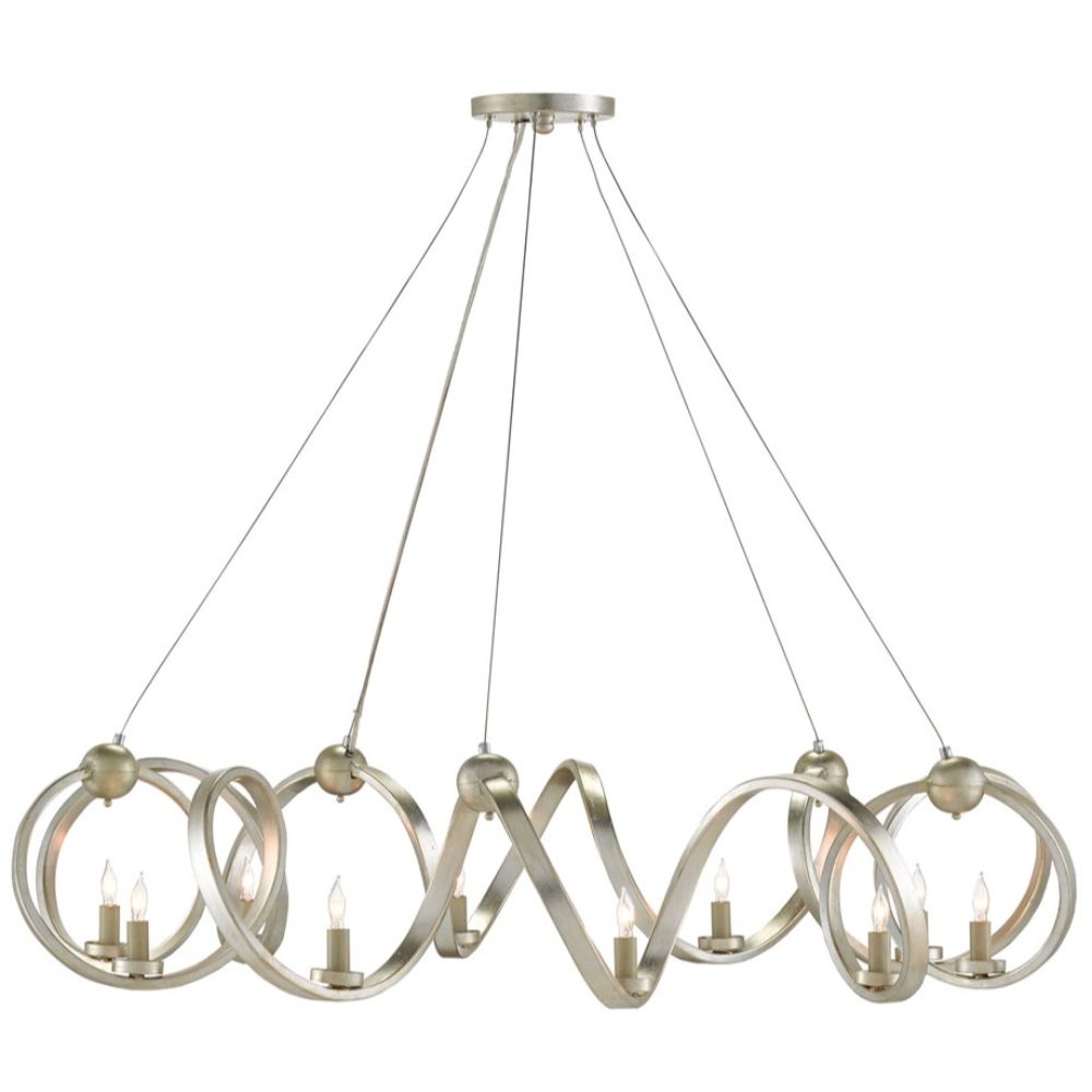 Currey & Company 9000-0059 Ringmaster Silver Chandelier in Contemporary Silver Leaf