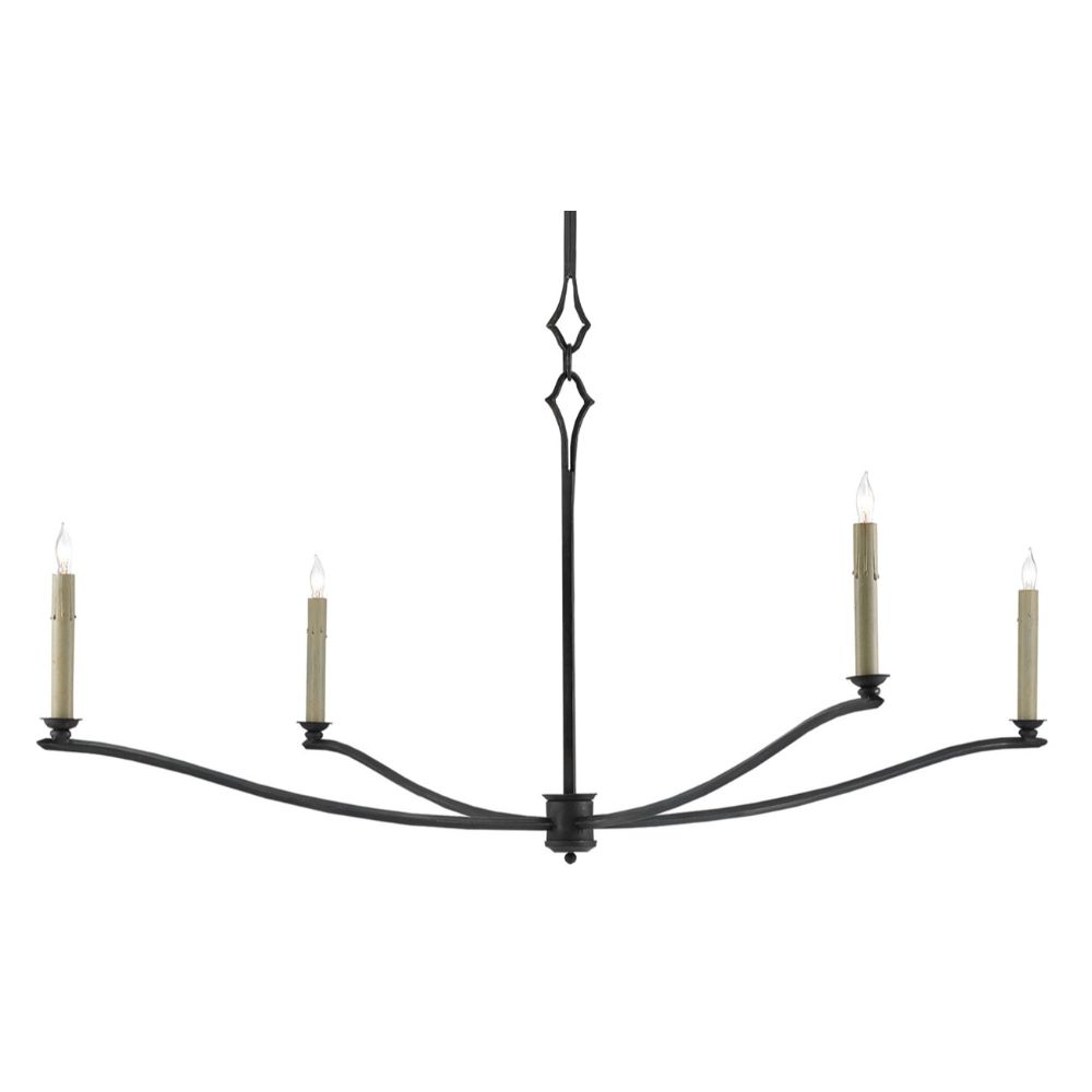 Currey & Company 9000-0176 Knole Chandelier in French Black