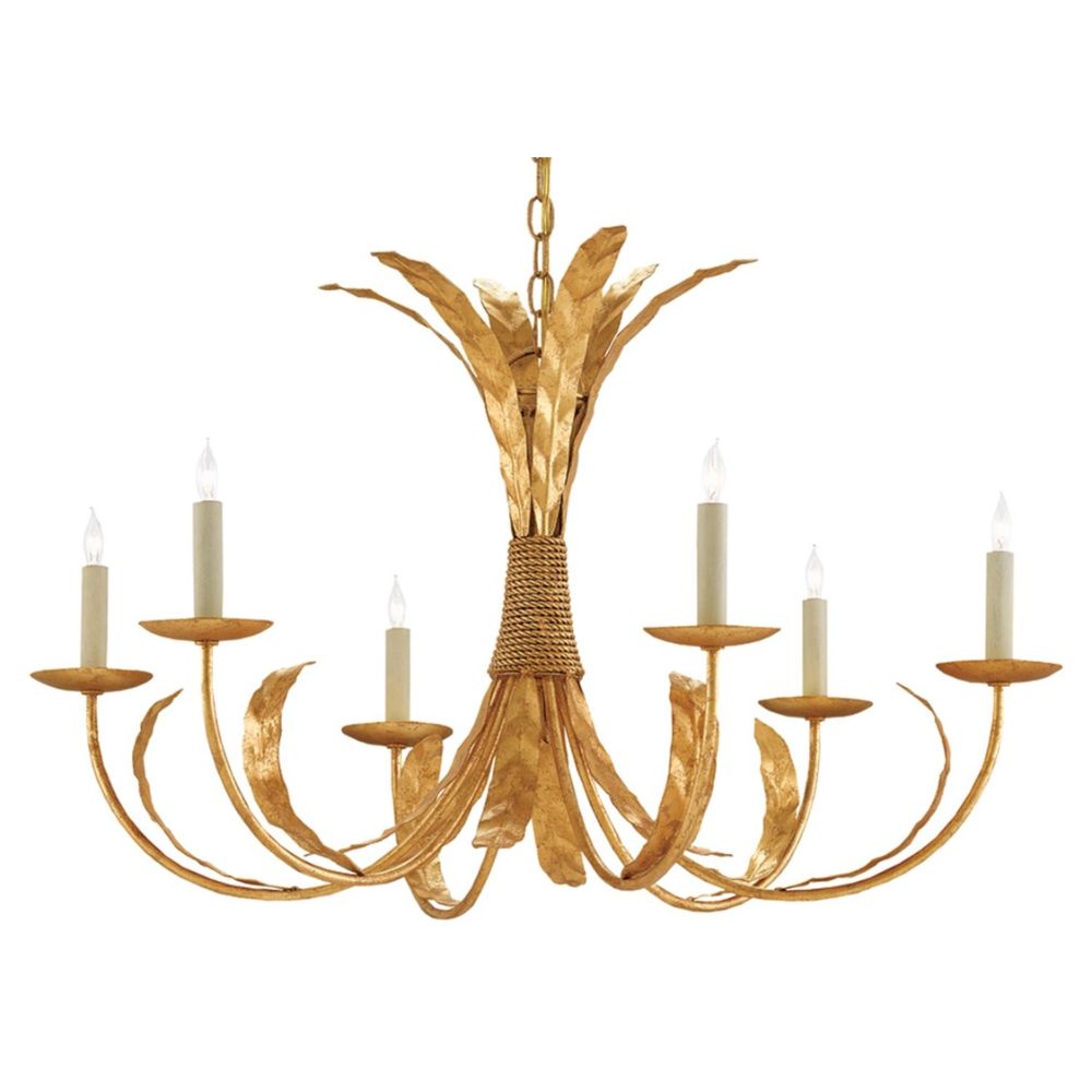Currey & Company 9000-0186 Bette Gold Chandelier in Grecian Gold Leaf