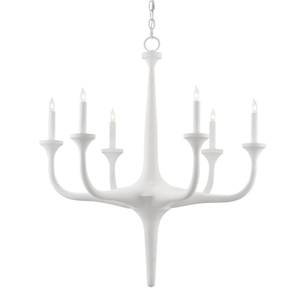 Currey & Company 9000-0255 Albion Chandelier in Gesso White