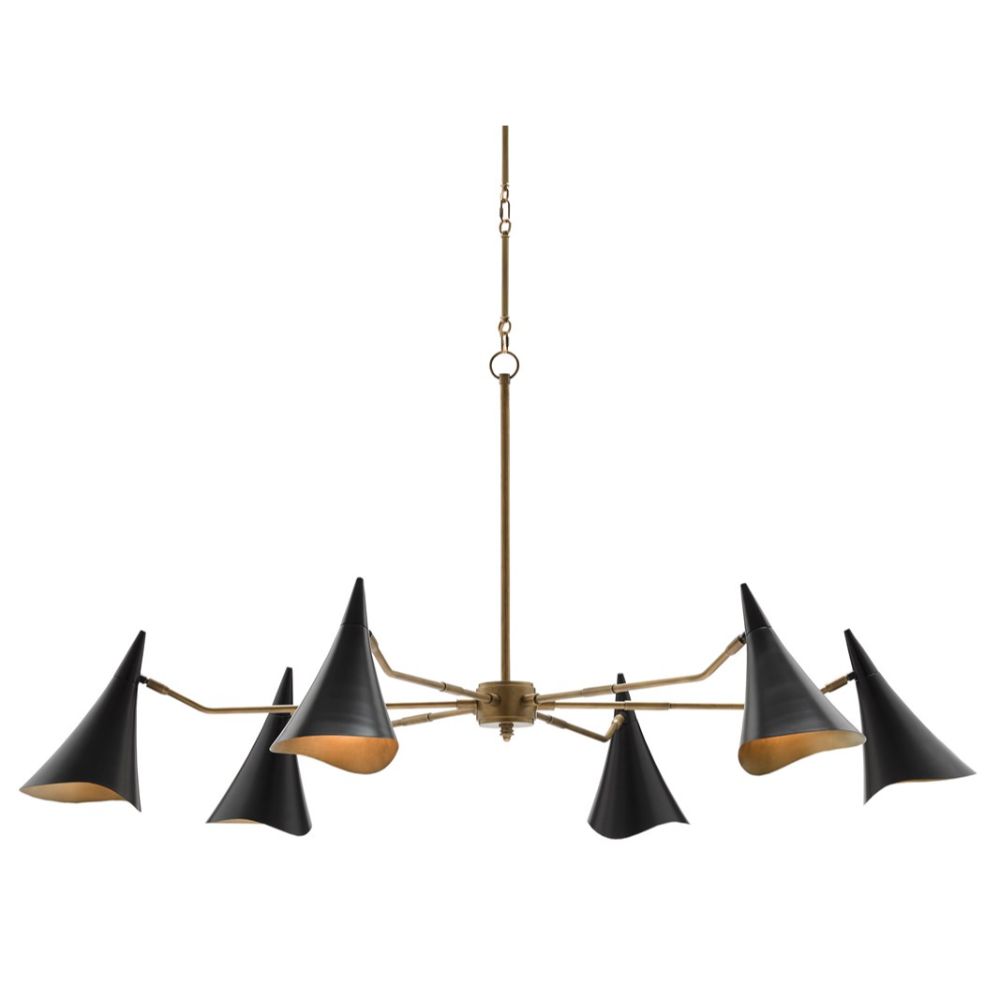 Currey & Company 9000-0311 Library Chandelier in Oil Rubbed Bronze/Antique Brass