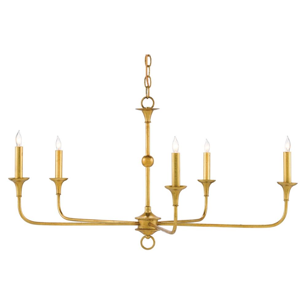 Currey & Company 9000-0369 Nottaway Gold Small Chandelier in Contemporary Gold Leaf