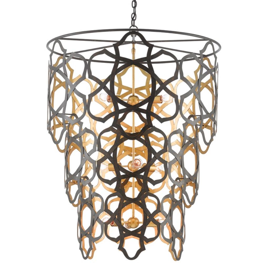 Currey & Company 9000-0381 Mauresque Chandelier in Bronze Gold/Contemporary Gold Leaf