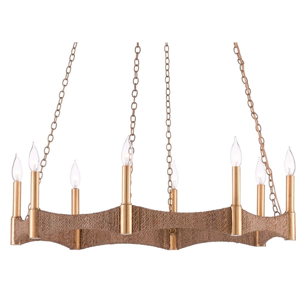 Currey & Company 9000-0402 Mallorca Chandelier in Natural/Dark Contemporary Gold Leaf