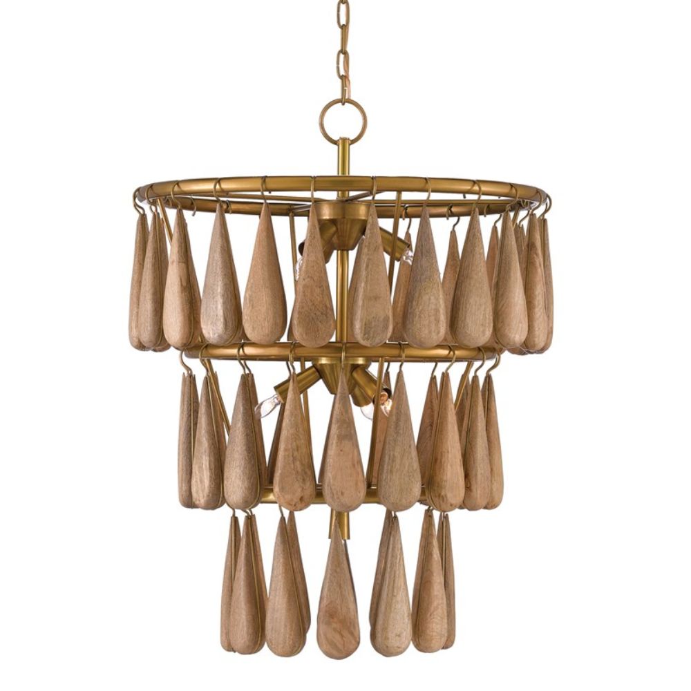 Currey & Company 9000-0406 Savoiardi Chandelier in Vintage Brass/Natural