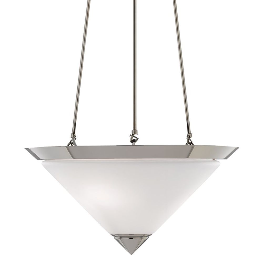 Currey & Company 9000-0416 Latimer Pendant in Polished Nickel/Frosted White