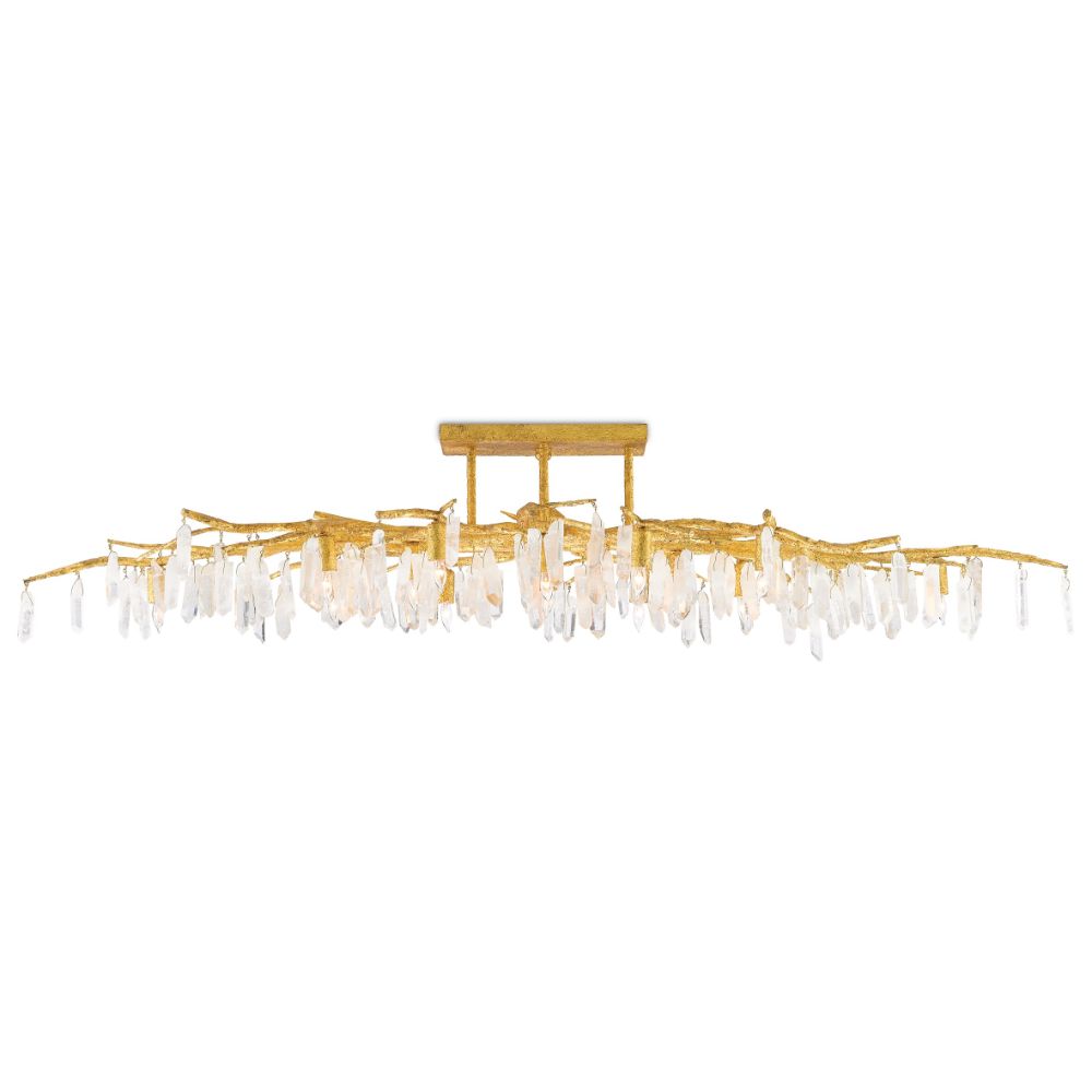 Currey & Company 9000-0423 Forest Light Semi-Flush in Washed Lucerne Gold/Natural