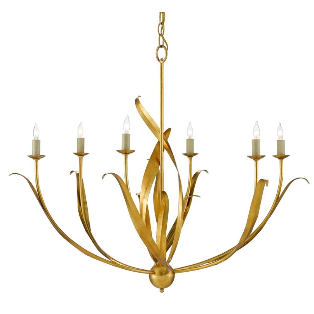 Currey & Company 9000-0444 Menefee Chandelier in Antique Gold Leaf