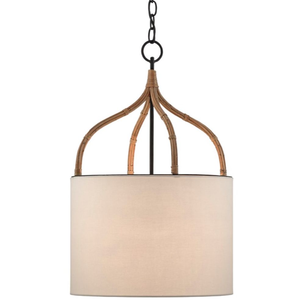 Currey & Company 9000-0445 Dunning Pendant in Blacksmith/Natural