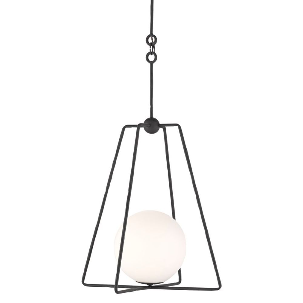 Currey & Company 9000-0451 Stansell Pendant in Antique Bronze/White