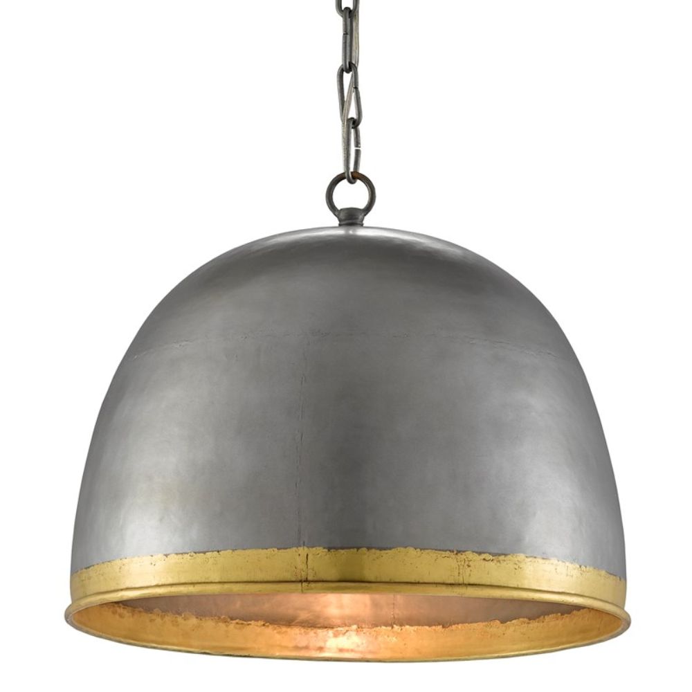Currey & Company 9000-0477 Matute Pendant in Pewter/Polished Brass