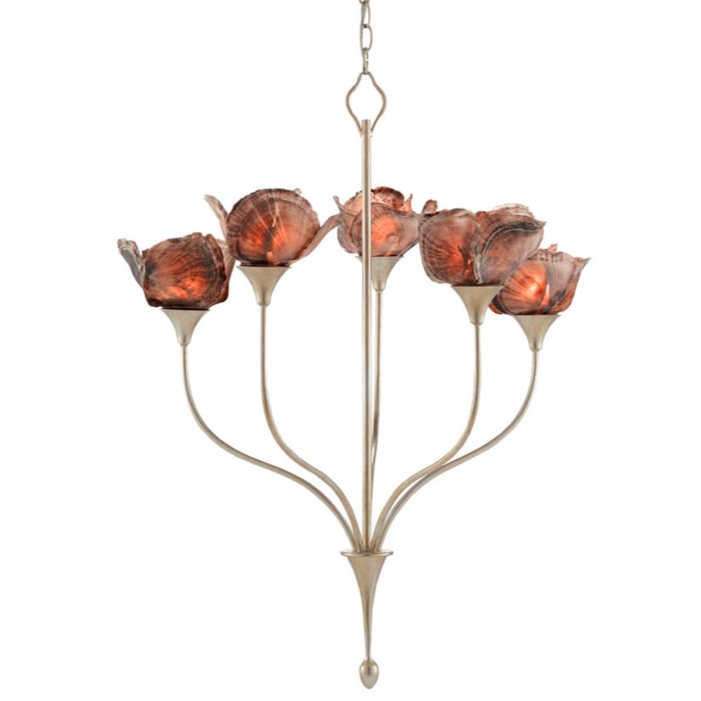 Currey & Company 9000-0479 Catrice Chandelier in Silver Leaf/Natural