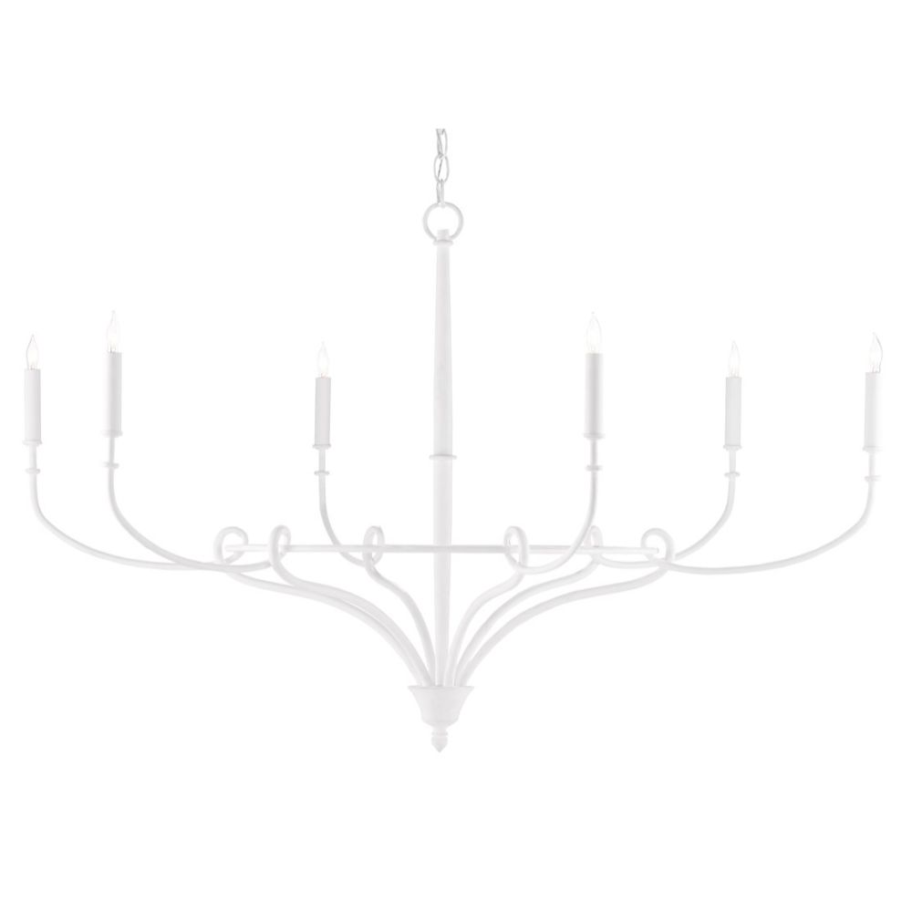 Currey & Company 9000-0495 Cyrilly Chandelier in Gesso White