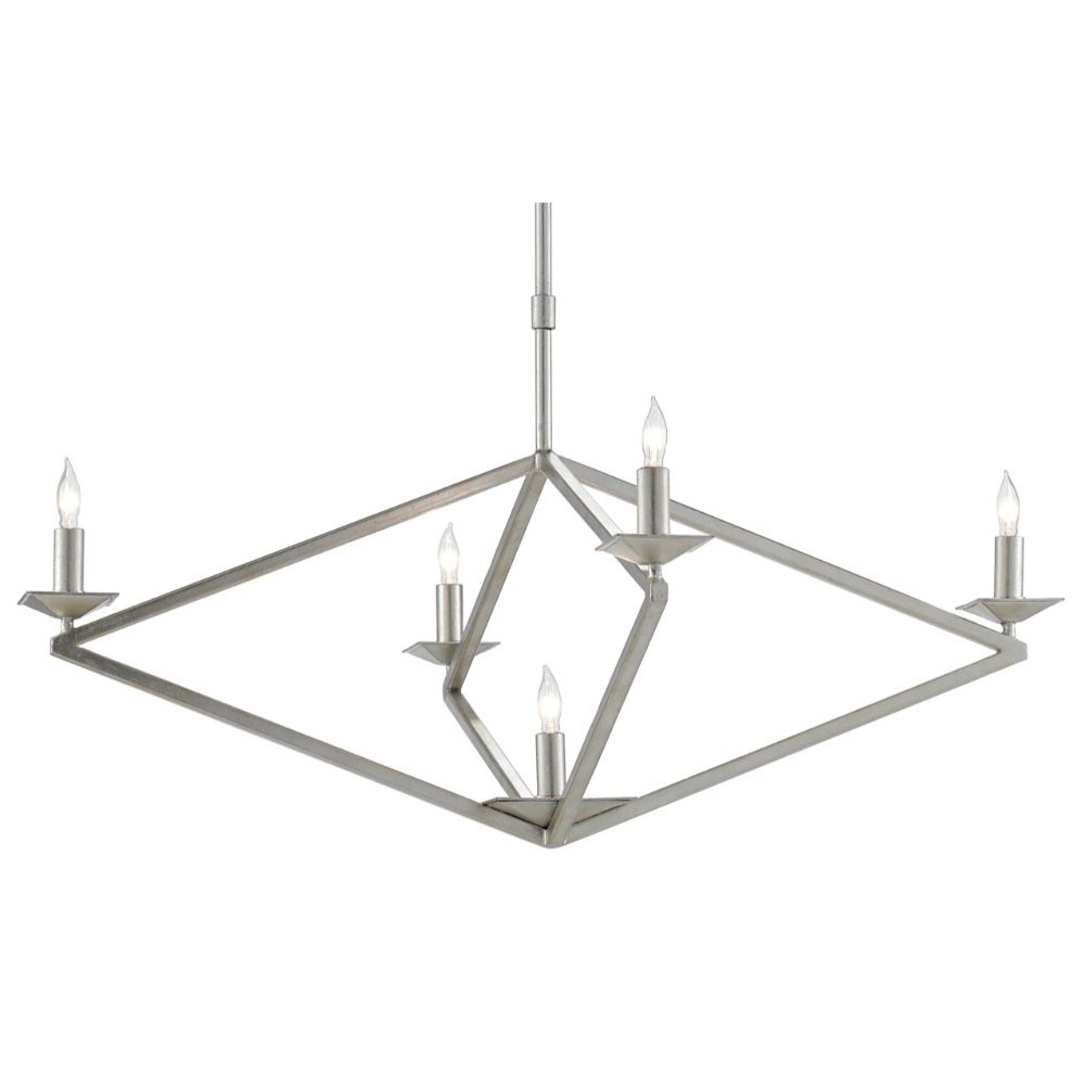 Currey & Company 9000-0503 Agassiz Chandelier in Contemporary Silver Leaf