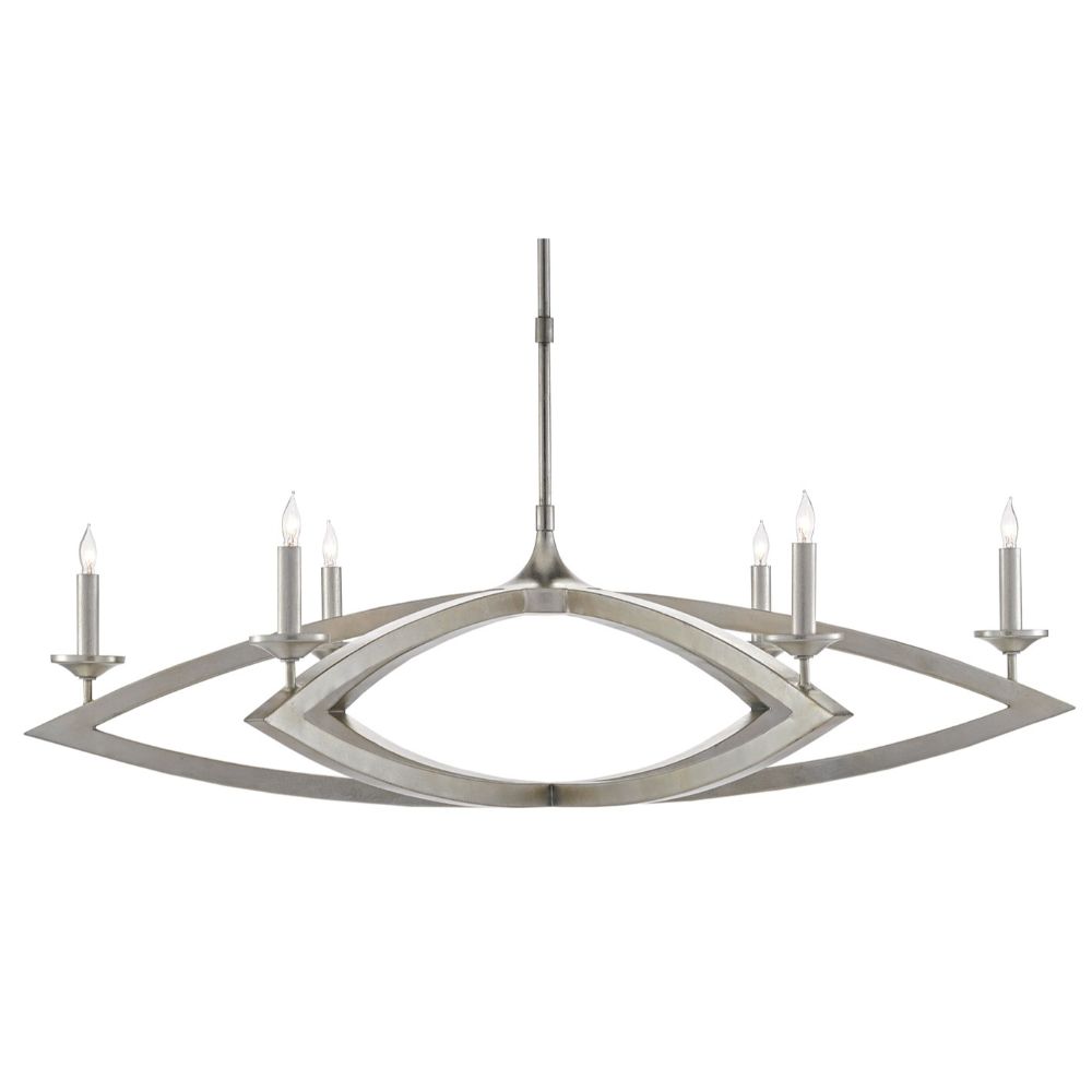 Currey & Company 9000-0505 Buteux Chandelier in Contemporary Silver Leaf