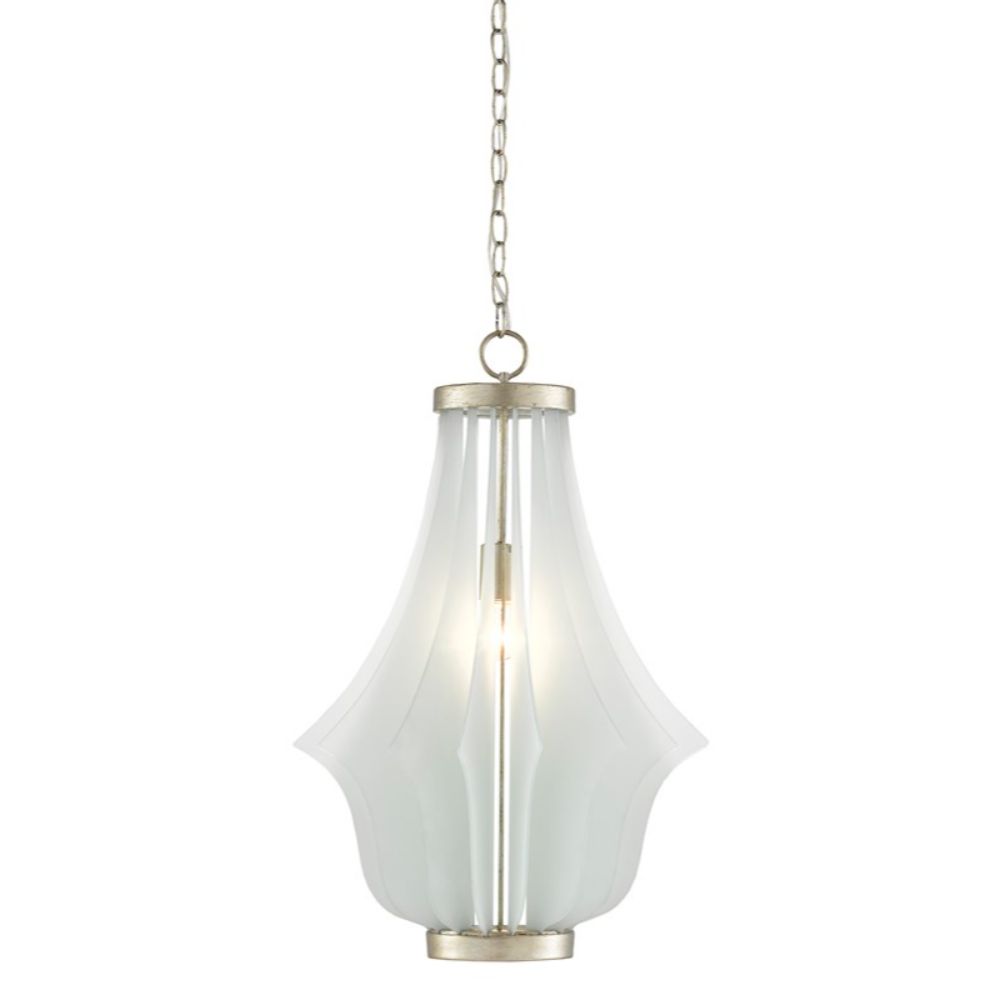 Currey & Company 9000-0522 Palonaise Pendant in Contemporary Silver Leaf/Seaglass