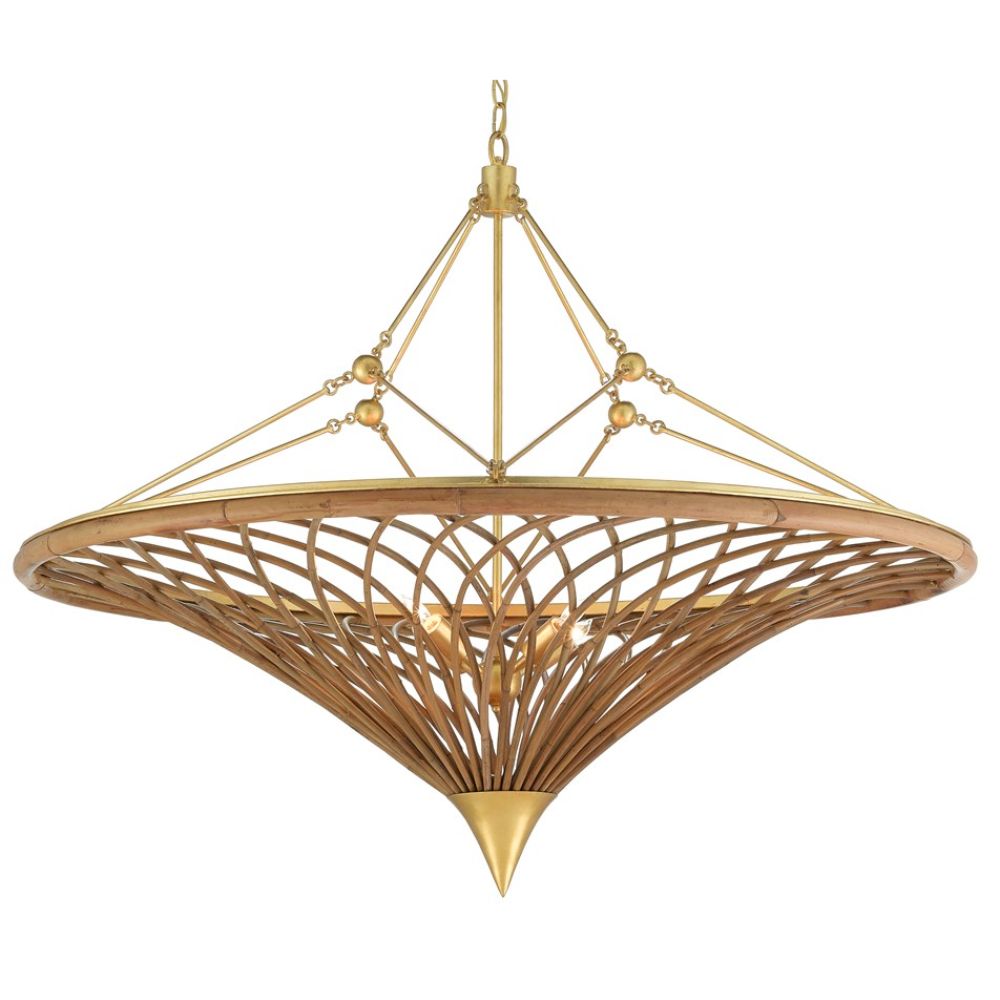 Currey & Company 9000-0560 Gaborone Chandelier in Natural/Contemporary Gold Leaf